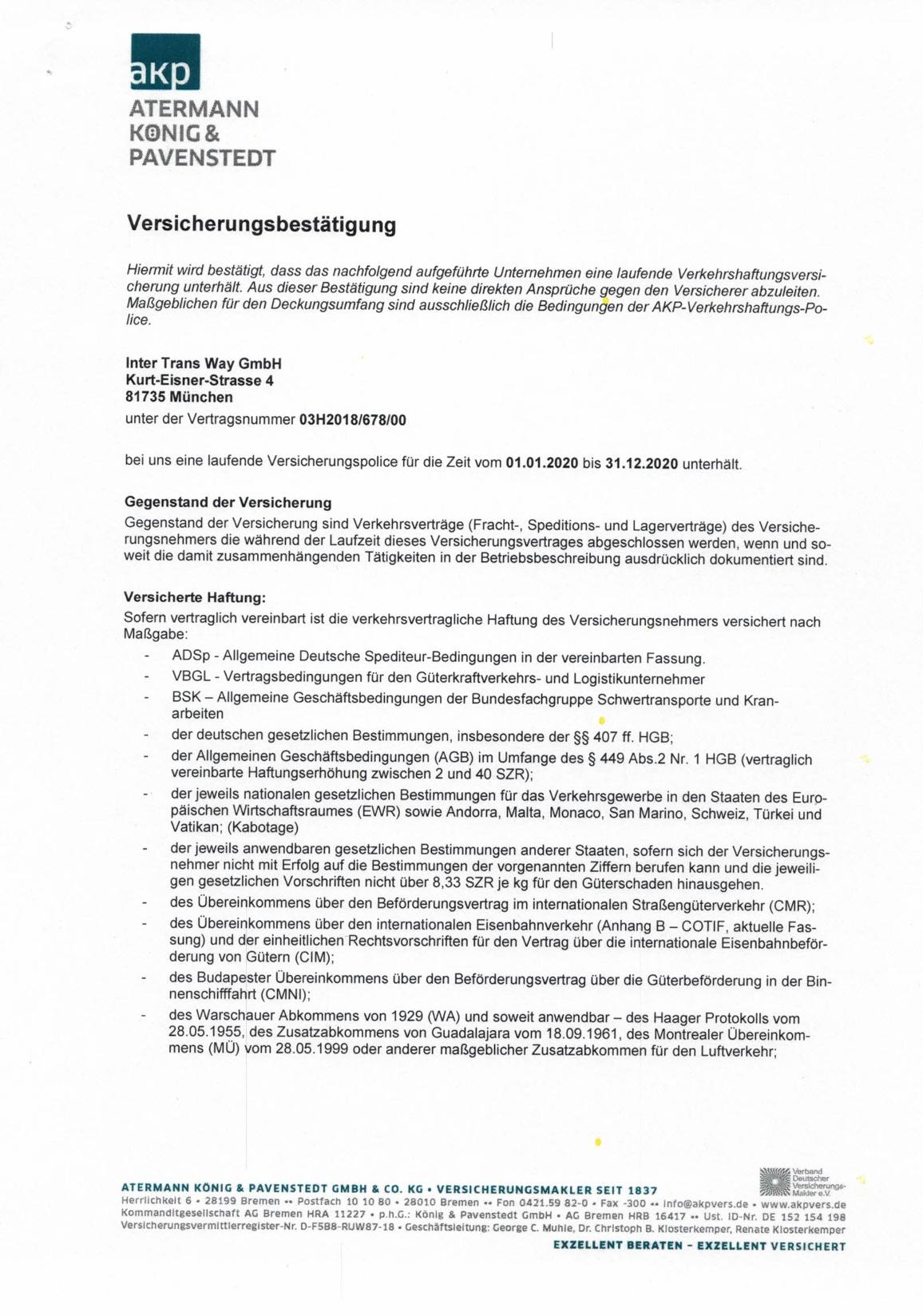 allgemeine Geschäftsbedingungen